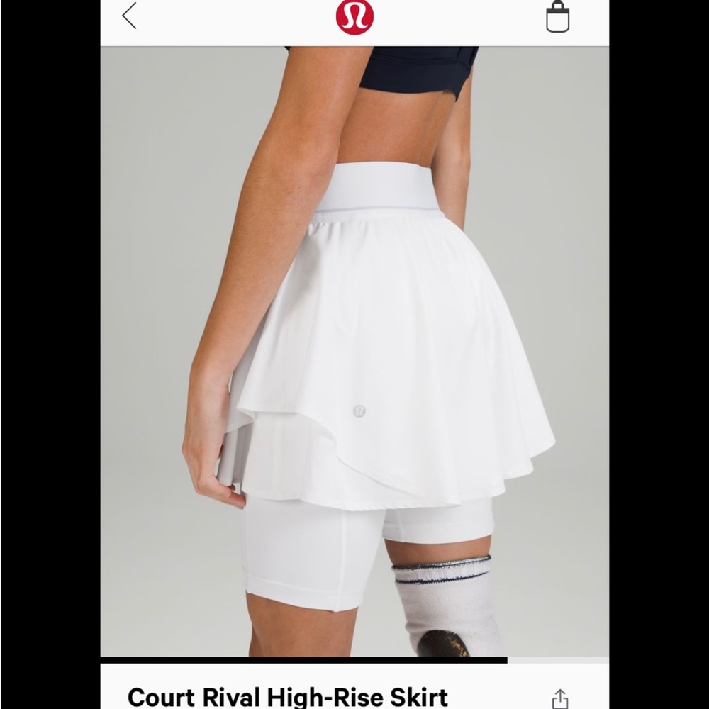NWT Lululemon Tennis or Running Court Rival HR Skirt